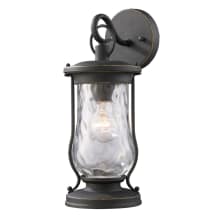 7" Extension Country / Rustic Outdoor 1 Light Wall Lantern with a Round Shade from the Farmstead Collection
