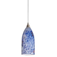 Verona Single Light 5" Wide Mini Pendant with Round Canopy and Hand Blown Glass Shade