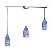 Verona 3 Light 36" Wide Linear Pendant with Rectangle Canopy and Hand Blown Glass Shades