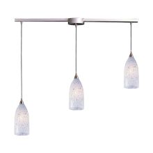 Verona 3 Light 36" Wide Linear Pendant with Rectangle Canopy and Hand Blown Glass Shades