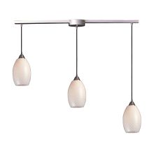 Mulinello 3 Light 36" Wide Linear Pendant with Rectangle Canopy and Hand Blown Glass Shades
