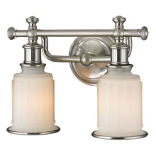 Acadia 2 Light 13" Vanity Fixture with Frosted Glass Shade