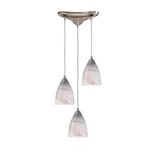 Pierra 3 Light 10" Wide Multi Light Pendant with Triangle Canopy and Hand Blown Glass Shades