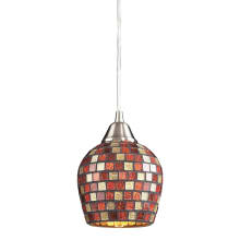 Fusion Single Light 5" Wide LED Mini Pendant with Round Canopy and Hand Blown Glass Shade