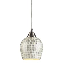 Fusion Single Light 5" Wide LED Mini Pendant with Round Canopy and Hand Blown Glass Shade