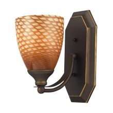Vanity Collection 1 Light 10" Bathroom Sconce with Colorful Glass Shade