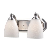 Vanity Collection 2 Light 14" Vanity Fixture with Colorful Glass Shade