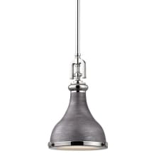 Rutherford Single Light 9" Wide Mini Pendant with Grey Metal Shade