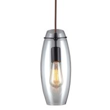 Menlow Park Single Light 5" Wide Mini Pendant with Round Canopy and Hand Blown Glass Shade