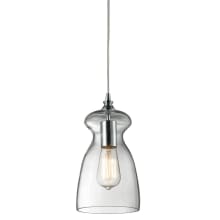 Menlow Park Single Light 6" Wide Mini Pendant with Round Canopy and Hand Blown Glass Shade