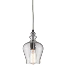 Menlow Park Single Light 6" Wide Mini Pendant with Round Canopy and Hand Blown Glass Shade
