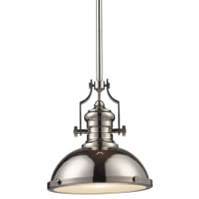 Chadwick Single Light 13" Wide LED Pendant with Round Canopy and Nickel Metal Shade