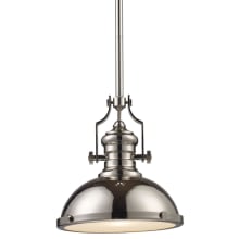 Chadwick Single Light 13" Wide Pendant with Round Canopy and Nickel Metal Shade
