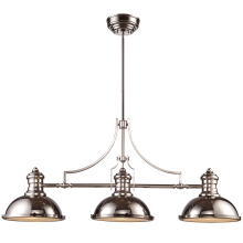 3 Light LED 1 Tier Linear Chandelier From The Chadwick Collection