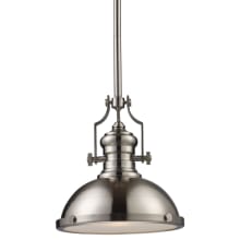 Chadwick Single Light 13" Wide LED Pendant with Round Canopy and Nickel Metal Shade