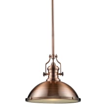 Chadwick Single Light 17" Wide LED Pendant with Round Canopy and Copper Metal Shade