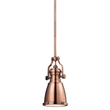 Chadwick Single Light 8" Wide Mini Pendant with Round Canopy and Copper Metal Shade