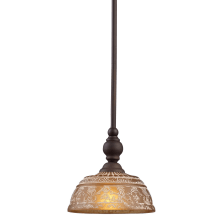 Norwich Single Light 8" Wide Mini Pendant with Round Canopy and Brown Glass Shade