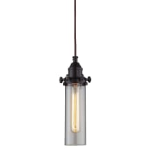 Fulton Single Light 4" Wide Mini Pendant with Round Canopy and Clear Glass Shade