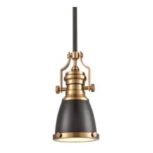 Chadwick 1 Light 8" Wide Mini Pendant with Metal Shade and Frosted Glass