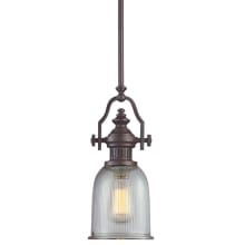 Chadwick Single Light 7" Wide Mini Pendant with Round Canopy and Clear Glass Shade