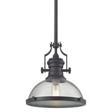 Chadwick Single Light 13" Wide Pendant with Round Canopy and Clear Glass Shade