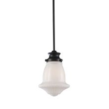 Schoolhouse Pendants Single Light 8" Wide Mini Pendant with Round Canopy and Hand Blown Glass Shade