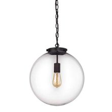 Gramercy Single Light 14" Wide Pendant with Round Canopy and Clear Glass Shade