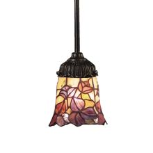 Mix-N-Match Single Light 6" Wide Mini Pendant with Round Canopy and Tiffany Glass Shade