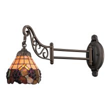 Mix-N-Match Single-Light Swing arm Wall Sconce with Grape Motif Stained Glass Shade