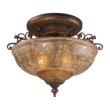 Restoration Three-Light Semi-Flush Ceiling Fixture