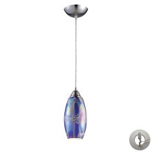 Iridescence Single Light 5" Wide Instant Pendant with Round Canopy and Hand Blown Glass Shade