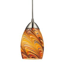 Mini Vortex Single Light 4" Wide Mini Pendant with Round Canopy and Glass Shade