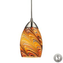 Mini Vortex Single Light 4" Wide Instant Pendant with Round Canopy and Glass Shade