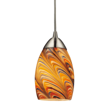 Mini Vortex Single Light 4" Wide LED Mini Pendant with Round Canopy and Glass Shade
