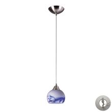 Mela Single Light 6" Wide Instant Pendant with Round Canopy and Hand Blown Glass Shade In Starlight Blue