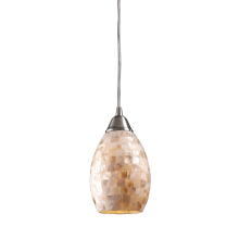 Capri Single Light 5" Wide LED Mini Pendant with Round Canopy and Hand Blown Glass Shade