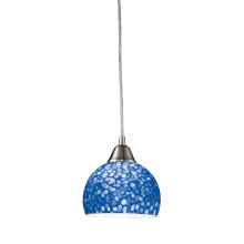 Cira Single Light 6" Wide LED Mini Pendant with Round Canopy and Hand Blown Glass Shade