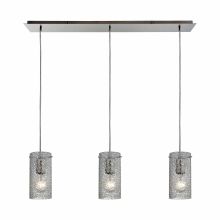 Ice Fragments 3 Light 36" Wide Linear Pendant with Rectangle Canopy and Clear Glass Shades