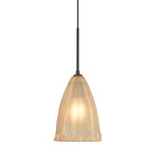 Calipsa Single Light 6" Wide LED Mini Pendant with Round Canopy and Hand-Formed Light Amber Frosted Shade