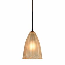 Calipsa Single Light 6" Wide Mini Pendant with Round Canopy and Hand-Formed Light Amber Frosted Shade