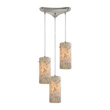 Capri 3 Light 10" Wide Multi Light Pendant with Triangle Canopy and Hand Blown Glass Shades