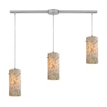 Capri 3 Light 36" Wide Linear Pendant with Rectangle Canopy and Hand Blown Glass Shades