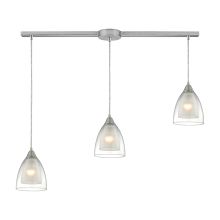 Layers 3 Light 36" Wide Linear Pendant with Rectangle Canopy and Clear Glass Shades