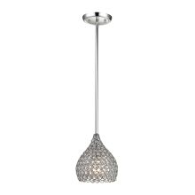 Hammond Single Light 7" Wide Crystal Mini Pendant with Round Canopy and Clear Crystal Shade