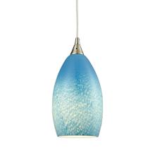 Earth Single Light 5" Wide Mini Pendant with Round Canopy and Whispy Cloud Sky Blue Glass Shade