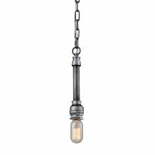 Cast Iron Pipe Single Light 2" Wide Mini Pendant with Round Canopy