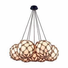 7 Light Full Sized Pendant with White Shade and Rope from the Coastal Inlet Collection
