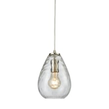 Lagoon Single Light 6" Wide Mini Pendant with Clear Water Glass Shade