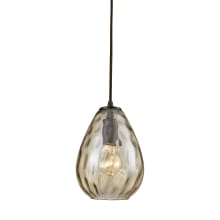 Lagoon Single Light 6" Wide Mini Pendant with Champagne Plated Water Glass Shade
